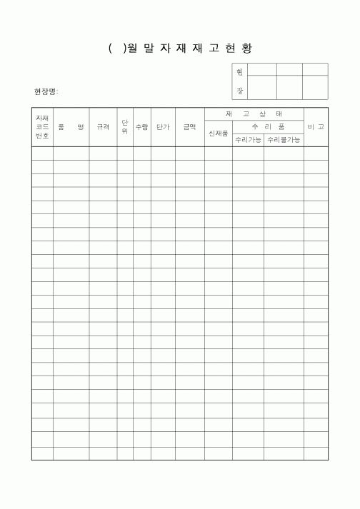(자재관리)자재재고현황