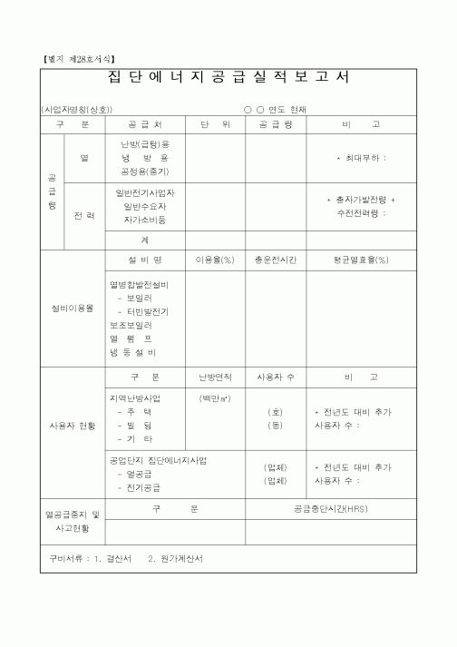 (산업지원부)집단에너지공급실적 보고서
