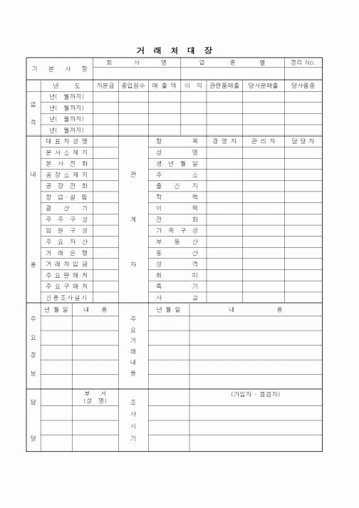 (경리)거래처대장