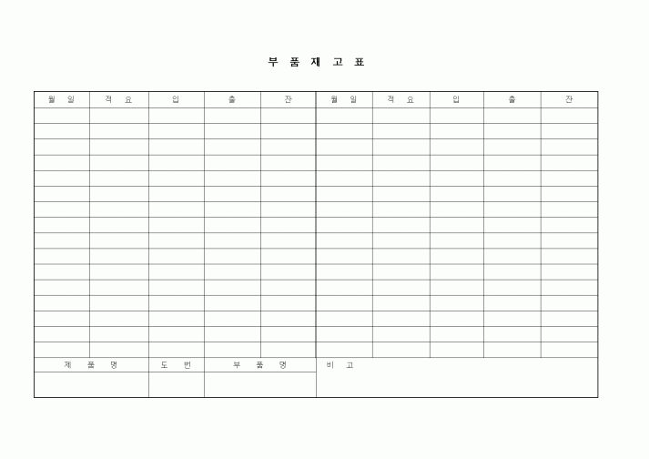 (제조/생산)부품재고표2