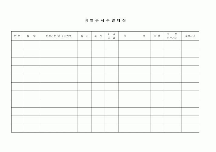 (총무)비밀문서수발대장