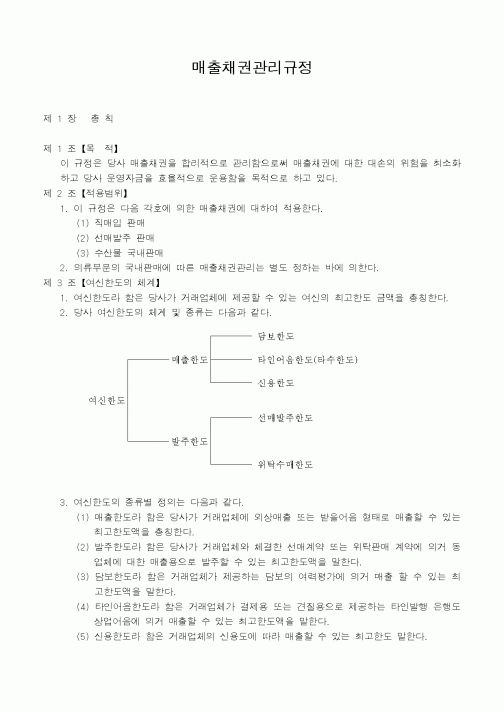 (은행/금융)매출채권관리규정