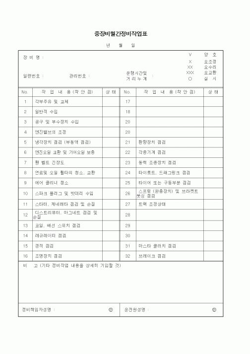 (총무)중장비월간정비작업표