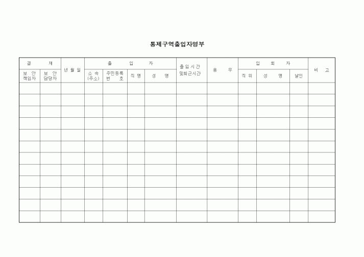 (총무)통제구역출입자명부