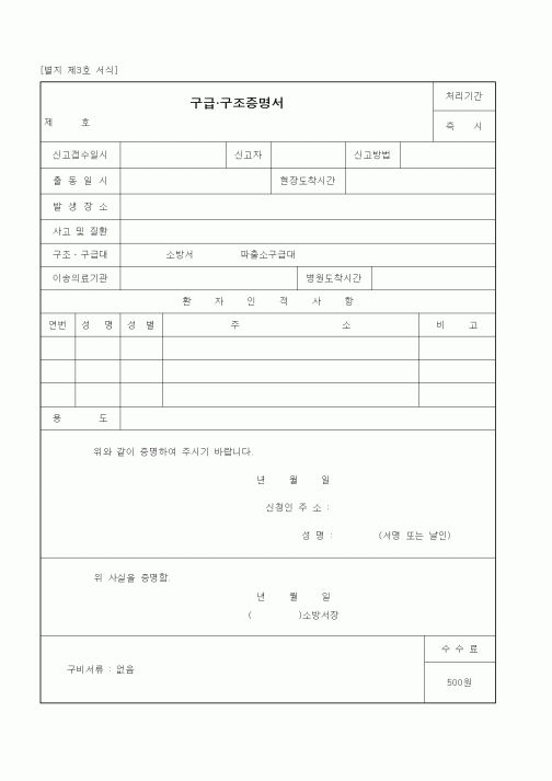 (경찰청)구급 구조증명서
