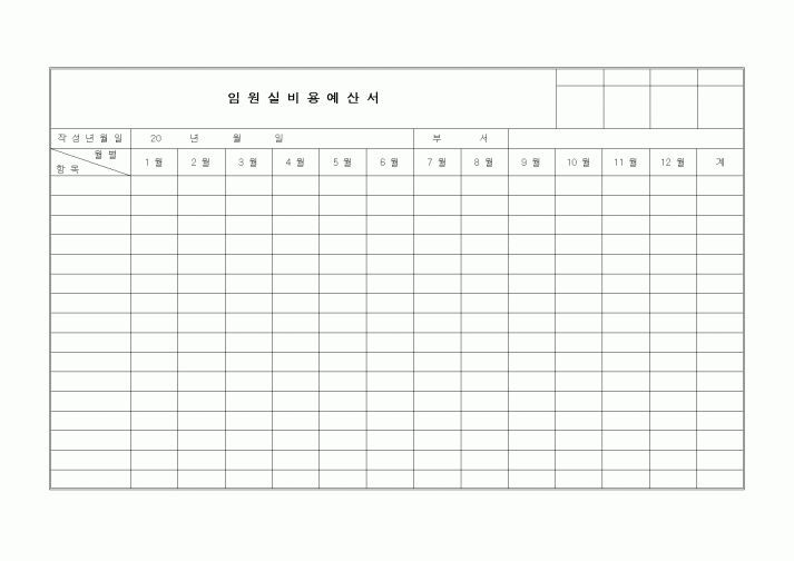 (세무/회계)임원실비용예산서