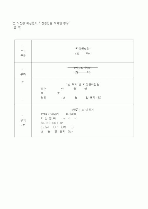 (생활민원)이전된 지상권의 이전원인을 해제한 경우