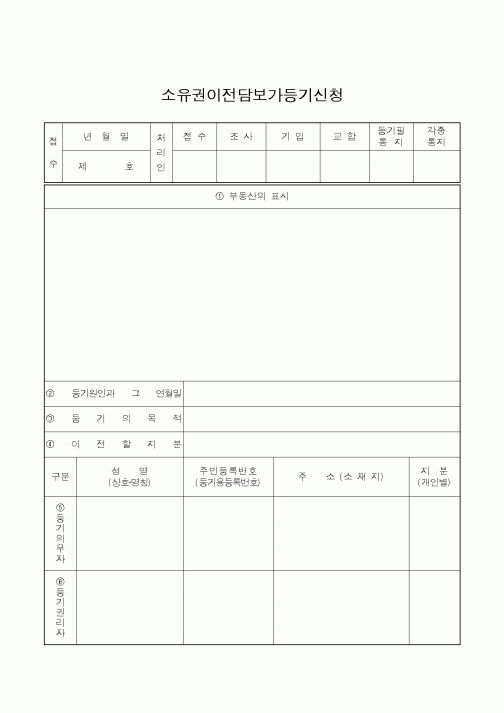 (생활민원)소유권이전담보가등기신청
