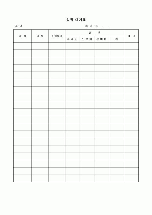 (예산관리)일위 대가표2