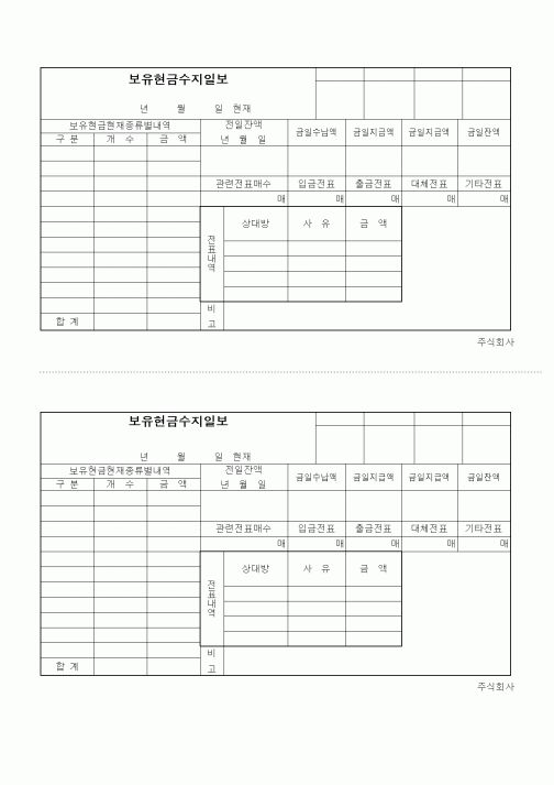 (세무/회계)보유현금수지일보(2)