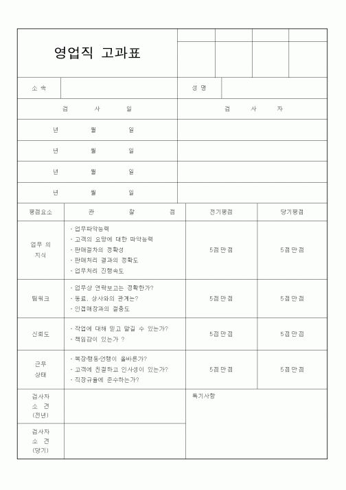 (총무)영업직고과표