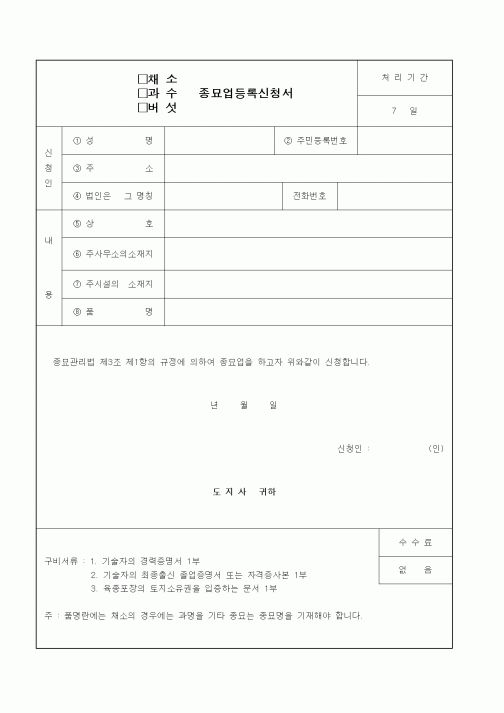 (생활민원)채소 종묘업등록신청서