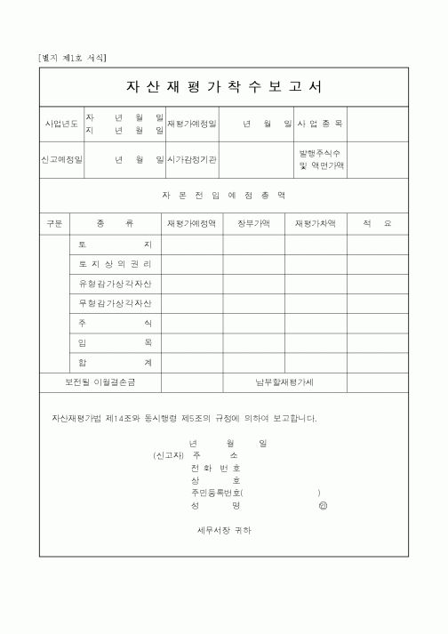 (생활민원)자산재평가착수보고서