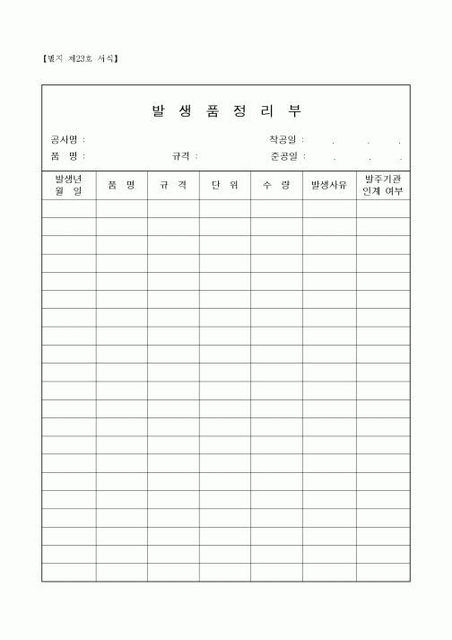 (자재관리)발생품정리부1