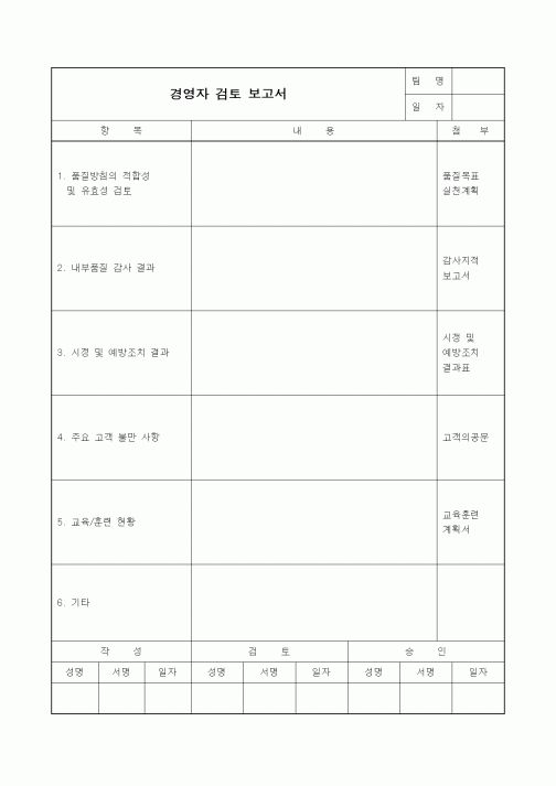 (경영)경영자 검토 보고서