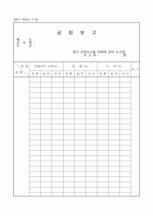 (감리업무)공정보고