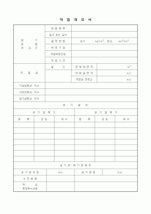 (공사관리)작업개요서(암기 공법 개요서)