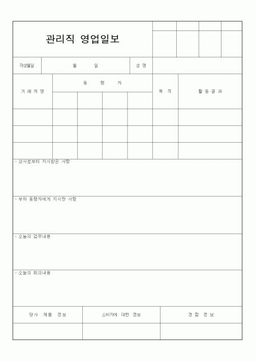 (총무)관리직영업일보