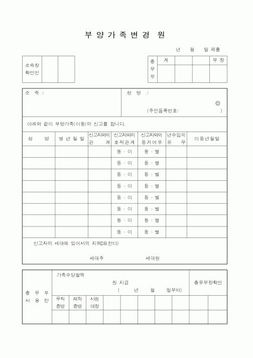 (인사/노무)부양가족변경원1