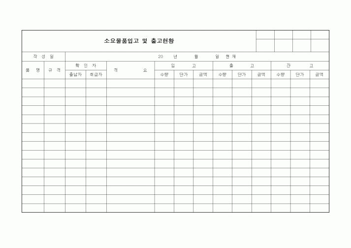 (제조/생산)소요물품입고 및 출고현황