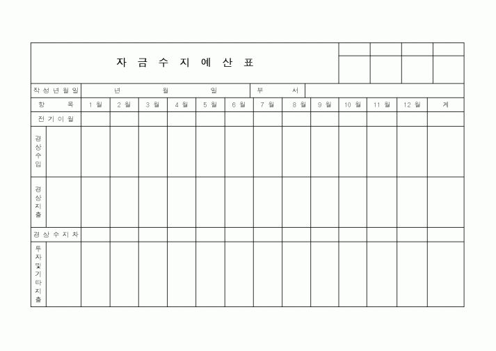 (총무)자금수지예산표