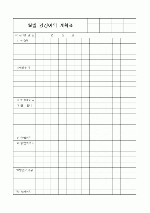 (총무)월별 경상이익 계획표