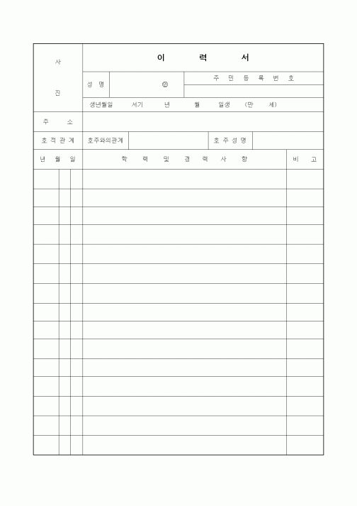 이력서(기본)