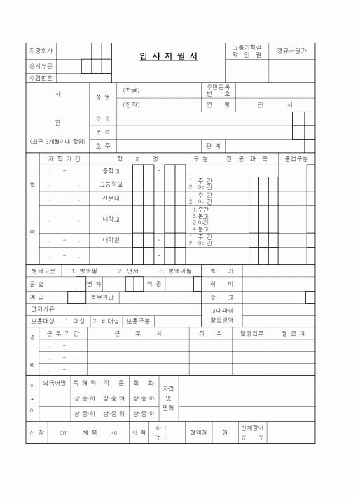입사지원서