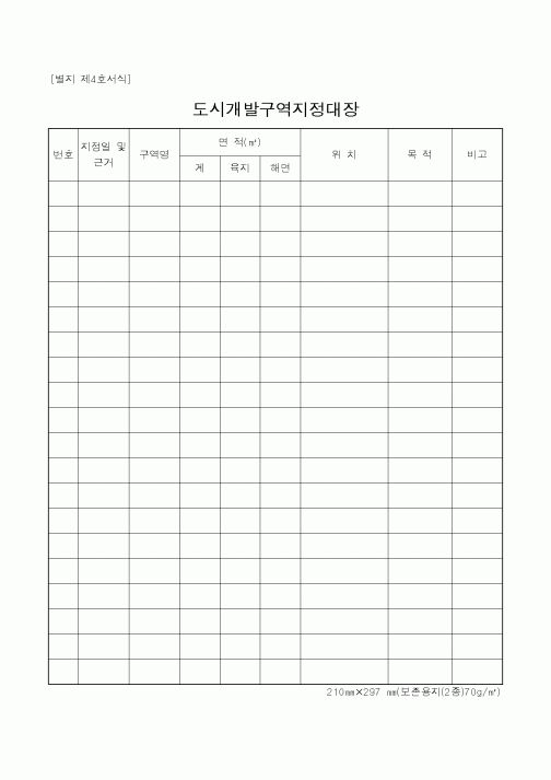 (건설교통부)도시개발구역지정대장