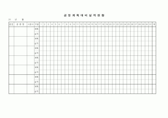 (총무)공정계획 대비 실적현황1