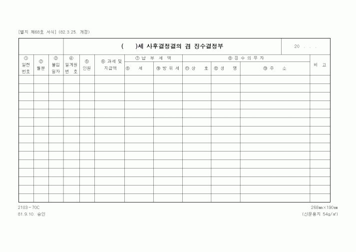 (세무/회계)사후결정결의 겸 징수결정부