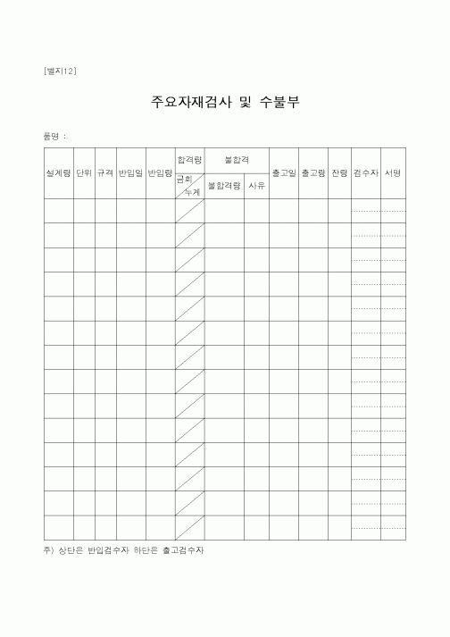 (공사관리)주요자재검사 및 수불부