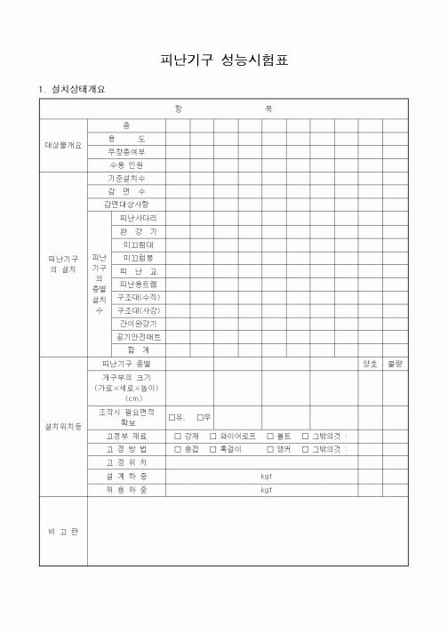 (안전관리)피난기구 성능시험표1