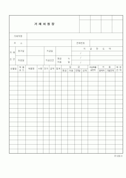 (판매/영업)거래처원장1