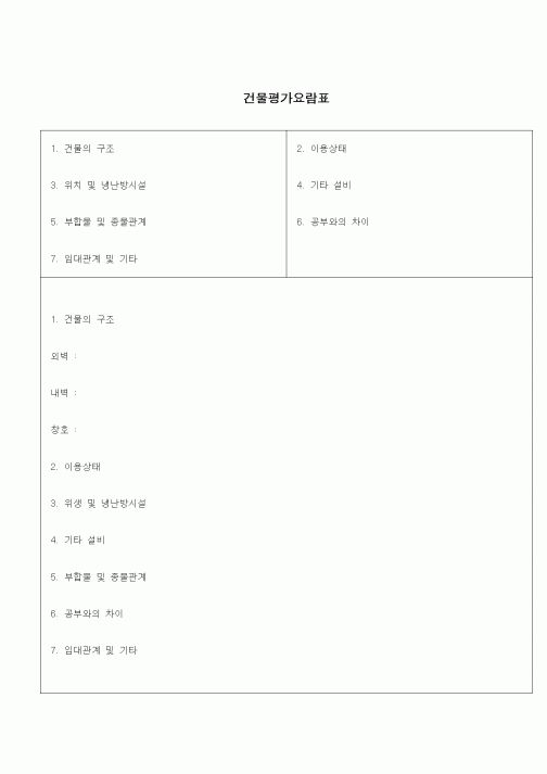 (부동산)건물평가요람표