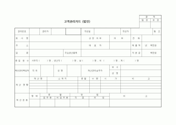 (영업)고객관리카드(법인)