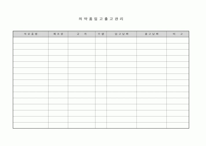 (제조/생산)의약품 입고출고 관리