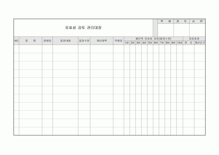 관리대장(유효성검토)