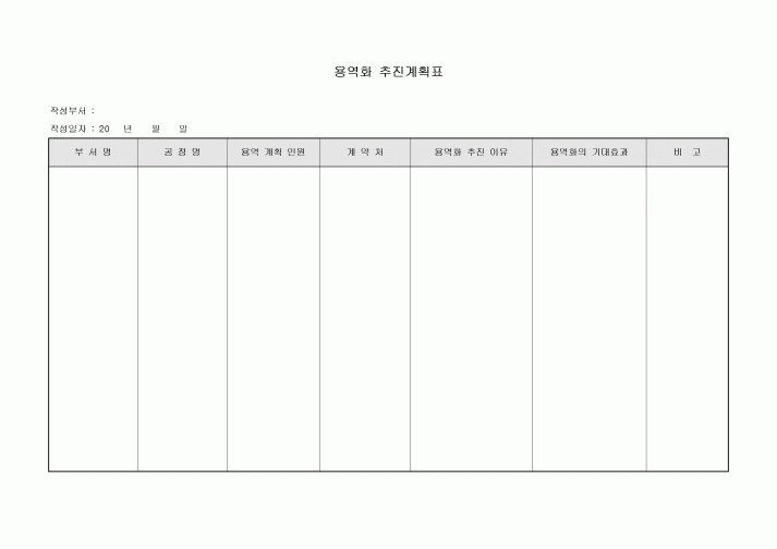 용역화추진계획표(이유및기대효과)