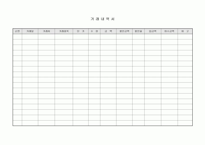 거래내역서(미수금포함)