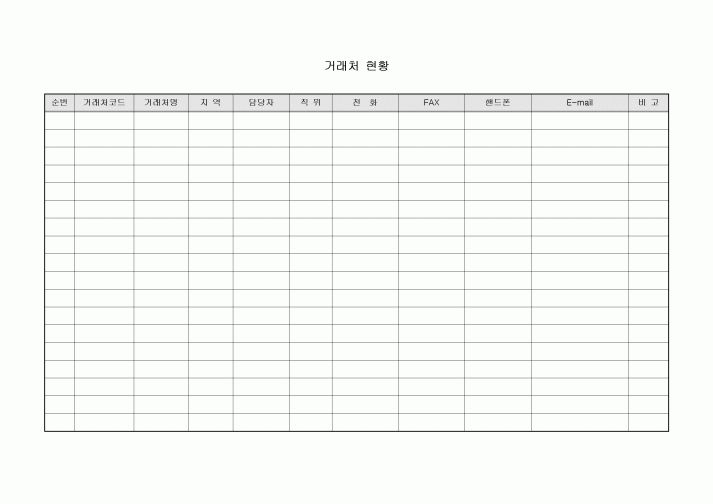 거래처현황(연락처)