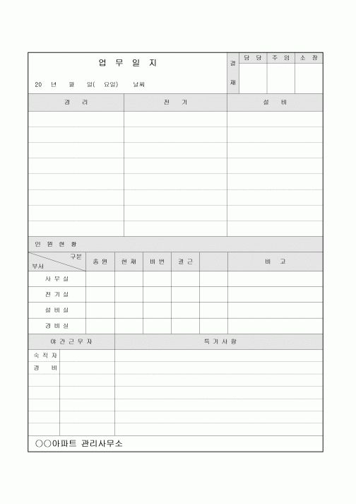 업무일지(아파트)