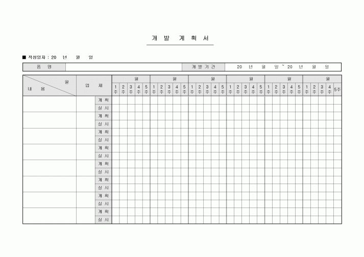 기획개발 계획서