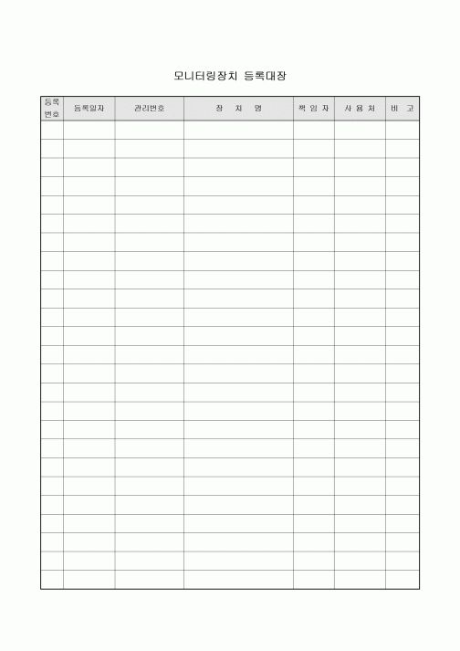모니터링장치 등록대장