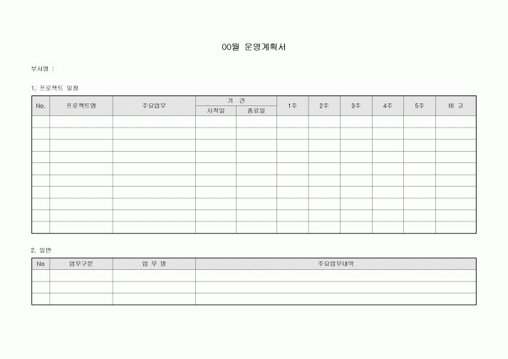 월 운영계획서