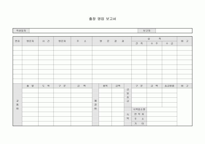 출장 영업 보고서