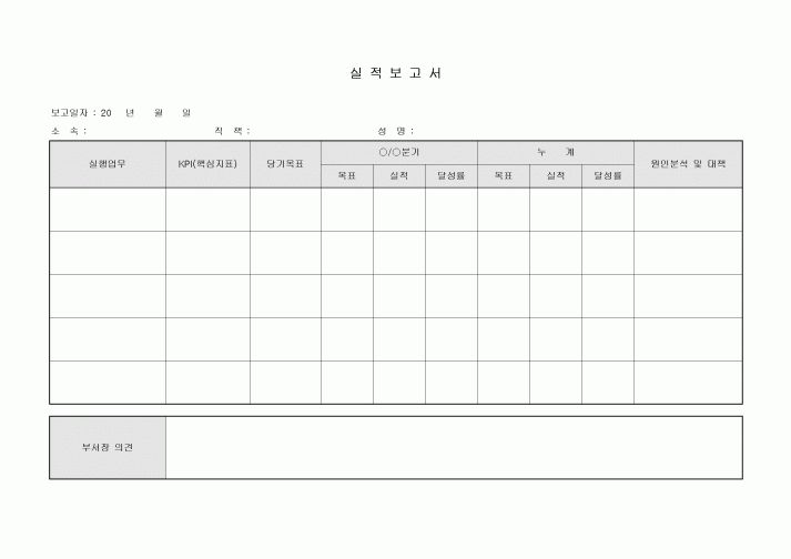 실적보고서(개인)