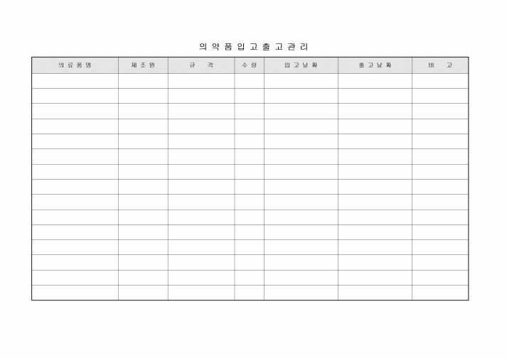 재고관리(의약품)