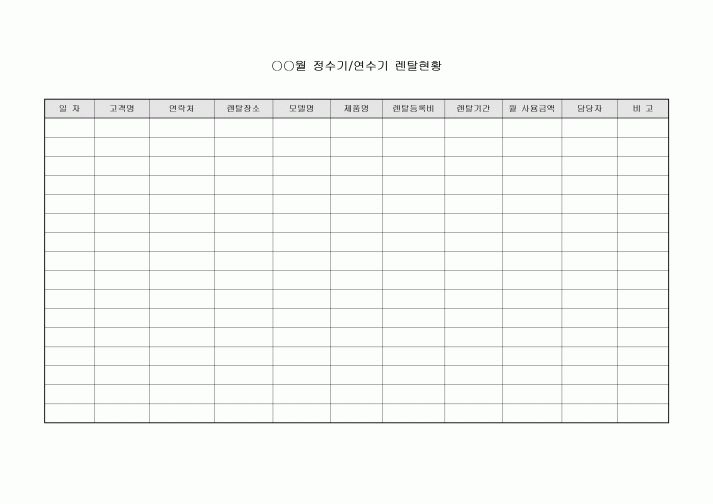 정수기렌탈현황