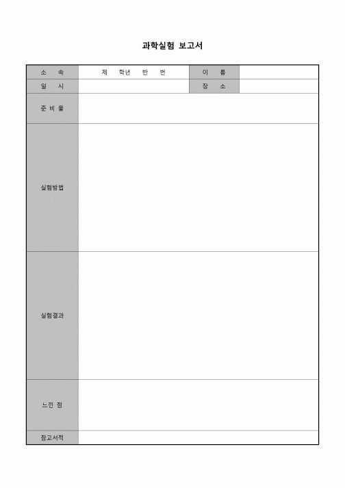 (학생) 보고서(과학실험)
